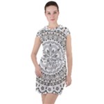 Vector Mandala Drawing Decoration Drawstring Hooded Dress