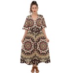 Seamless Pattern Floral Flower Kimono Sleeve Boho Dress