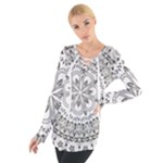 Vector Mandala Drawing Decoration Tie Up T-Shirt