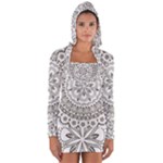 Vector Mandala Drawing Decoration Long Sleeve Hooded T-shirt