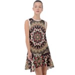 Seamless Pattern Floral Flower Frill Swing Dress