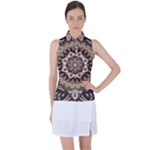 Seamless Pattern Floral Flower Women s Sleeveless Polo T-Shirt
