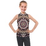 Seamless Pattern Floral Flower Kids  Sleeveless Polo T-Shirt