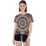 Seamless Pattern Floral Flower Open Back Sport T-Shirt
