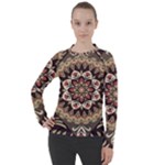 Seamless Pattern Floral Flower Women s Pique Long Sleeve T-Shirt