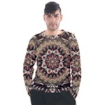 Seamless Pattern Floral Flower Men s Long Sleeve Raglan T-Shirt