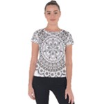 Vector Mandala Drawing Decoration Short Sleeve Sports Top 