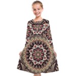 Seamless Pattern Floral Flower Kids  Midi Sailor Dress