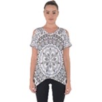 Vector Mandala Drawing Decoration Cut Out Side Drop T-Shirt