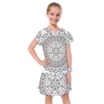 Vector Mandala Drawing Decoration Kids  Drop Waist Dress
