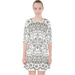 Vector Mandala Drawing Decoration Quarter Sleeve Pocket Dress
