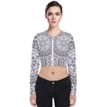 Vector Mandala Drawing Decoration Long Sleeve Zip Up Bomber Jacket