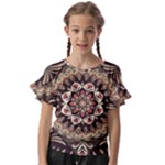 Seamless Pattern Floral Flower Kids  Cut Out Flutter Sleeves