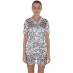 Vector Mandala Drawing Decoration Satin Short Sleeve Pajamas Set