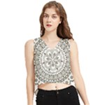 Vector Mandala Drawing Decoration V-Neck Cropped Tank Top
