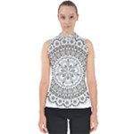 Vector Mandala Drawing Decoration Mock Neck Shell Top