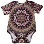 Seamless Pattern Floral Flower Baby Short Sleeve Bodysuit
