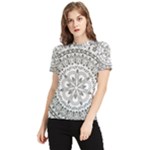 Vector Mandala Drawing Decoration Women s Short Sleeve Rash Guard