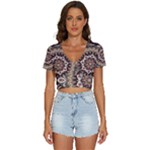 Seamless Pattern Floral Flower V-Neck Crop Top