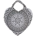 Vector Mandala Drawing Decoration Giant Heart Shaped Tote