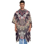 Seamless Pattern Floral Flower Men s Hooded Rain Ponchos