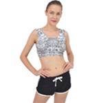 Vector Mandala Drawing Decoration V-Back Sports Bra