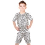 Vector Mandala Drawing Decoration Kids  T-Shirt and Shorts Set