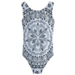 Vector Mandala Drawing Decoration Kids  Cut-Out Back One Piece Swimsuit