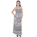 Vector Mandala Drawing Decoration Sleeveless Velour Maxi Dress