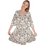 Vector Mandala Drawing Decoration Velour Kimono Dress