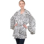 Vector Mandala Drawing Decoration Long Sleeve Velvet Kimono 