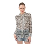Vector Mandala Drawing Decoration Long Sleeve Chiffon Shirt