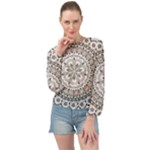Vector Mandala Drawing Decoration Banded Bottom Chiffon Top