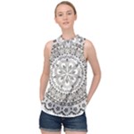 Vector Mandala Drawing Decoration High Neck Satin Top