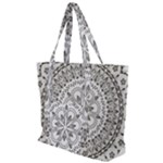 Vector Mandala Drawing Decoration Zip Up Canvas Bag