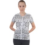 Vector Mandala Drawing Decoration Short Sleeve Zip Up Jacket