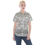 Vector Mandala Drawing Decoration Women s Short Sleeve Pocket Shirt
