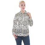 Vector Mandala Drawing Decoration Women s Long Sleeve Pocket Shirt