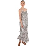 Vector Mandala Drawing Decoration Cami Maxi Ruffle Chiffon Dress