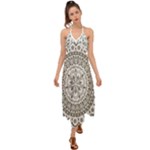 Vector Mandala Drawing Decoration Halter Tie Back Dress 