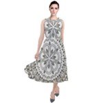 Vector Mandala Drawing Decoration Round Neck Boho Dress