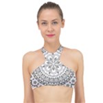 Vector Mandala Drawing Decoration High Neck Bikini Top