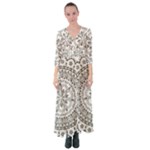 Vector Mandala Drawing Decoration Button Up Maxi Dress