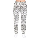 Vector Mandala Drawing Decoration Women Velvet Drawstring Pants