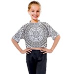 Vector Mandala Drawing Decoration Kids Mock Neck T-Shirt