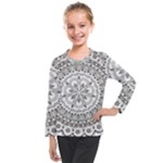 Vector Mandala Drawing Decoration Kids  Long Mesh T-Shirt