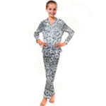 Vector Mandala Drawing Decoration Kids  Satin Long Sleeve Pajamas Set