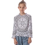 Vector Mandala Drawing Decoration Kids  Frill Detail T-Shirt