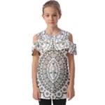 Vector Mandala Drawing Decoration Fold Over Open Sleeve Top