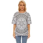 Vector Mandala Drawing Decoration Oversized Basic T-Shirt